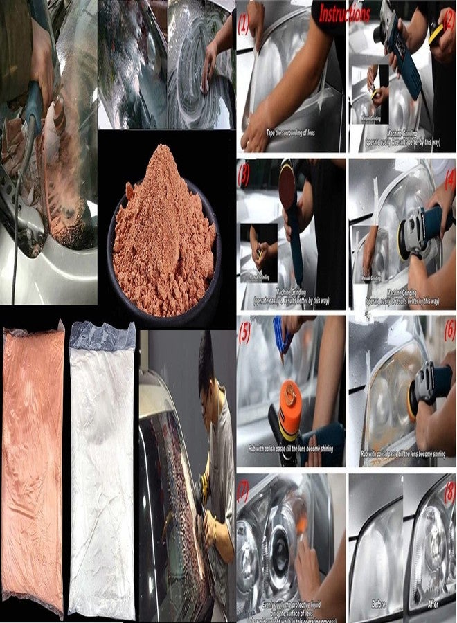 دي آي واي كرافتس مجموعة تنظيف الزجاج من أكسيد السيريوم 700 غرام + معجون أخضر واحد، وسادة تلميع ذاتية اللصق من اللباد مقاس 3 بوصات (700 غرام من أكسيد السيريوم، مجموعة تنظيف الزجاج + معجون أخضر واحد) - Image 4